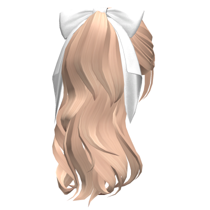 Cute Curly Ponytail Hair w/ Bow (Blonde) thumbnail