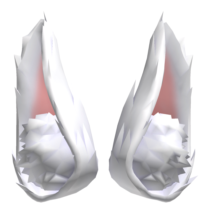 Fluffy White Fox Ears