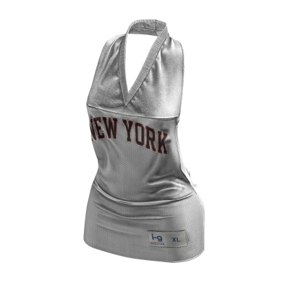 Jersey Halter Minidress (White) thumbnail