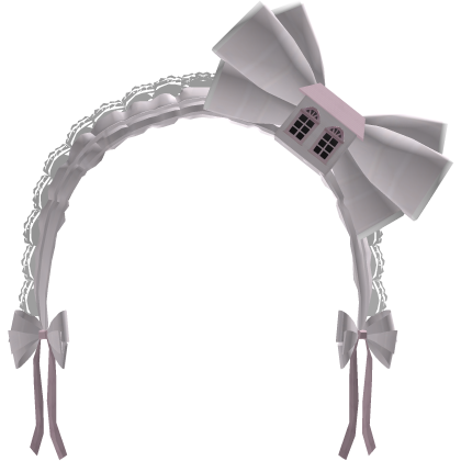 : Cute Pink Dollhouse Bow Headband Bonnet ୨*୧ Roblox item