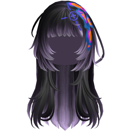Purple Heatwave Crosshair Punk Flowy Girl Hair