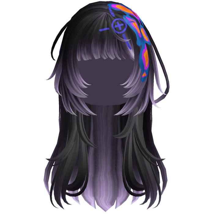 Purple Heatwave Crosshair Punk Flowy Girl Hair