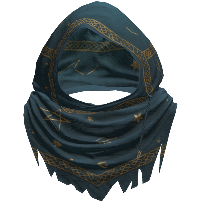 Blue Sorcerer Distressed Rune Hood