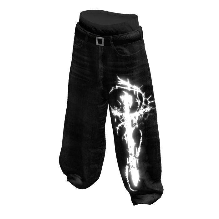 Glowing Emissive Baggy Denim Cybersigilism Pants 3