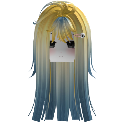 Golden Aqua Cute Girl Hair With Face