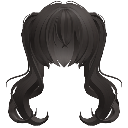 dark ash moe messy long hikikomori pigtails