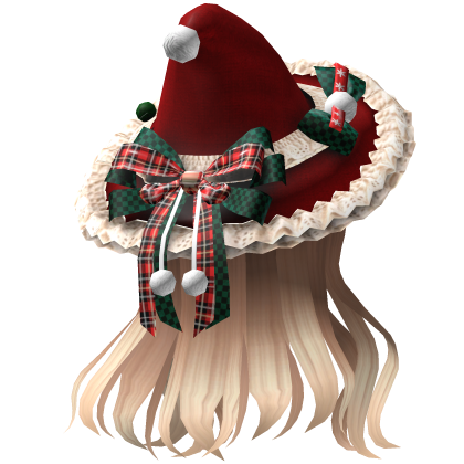 Beautiful Christmas hat hairstyle (Blonde)