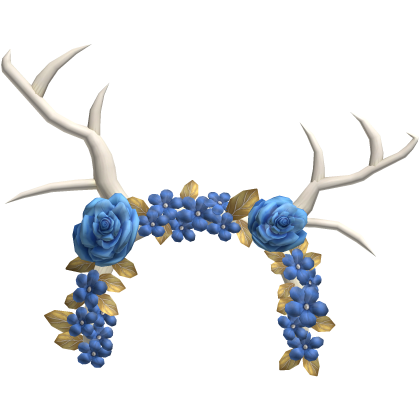 Blue Flower Deer Antlers