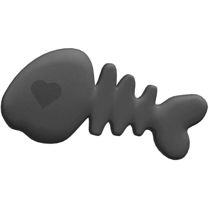 halloween cute gray plastic fish bone