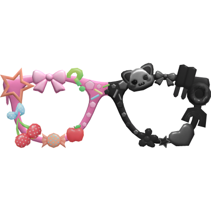Black & Pink Dualcora Split Harajuku Candy Glasses