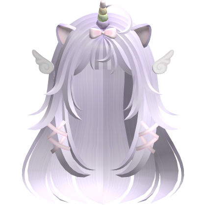 ♡ Kawaii Fluffy Long Purple Moe Unicorn Hair