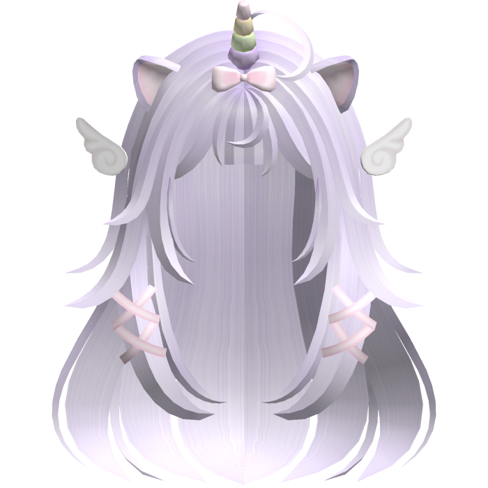 ♡ Kawaii Fluffy Long Purple Moe Unicorn Hair