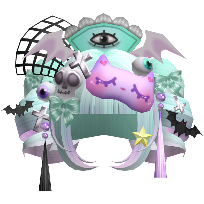 Pastel Goth Spooky Kawaii Pigtail Curls 