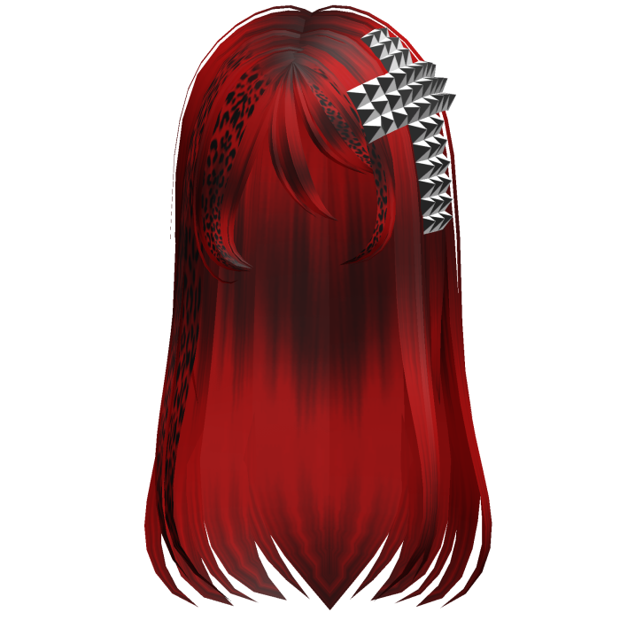 emo scene long hair w cross red leopard
