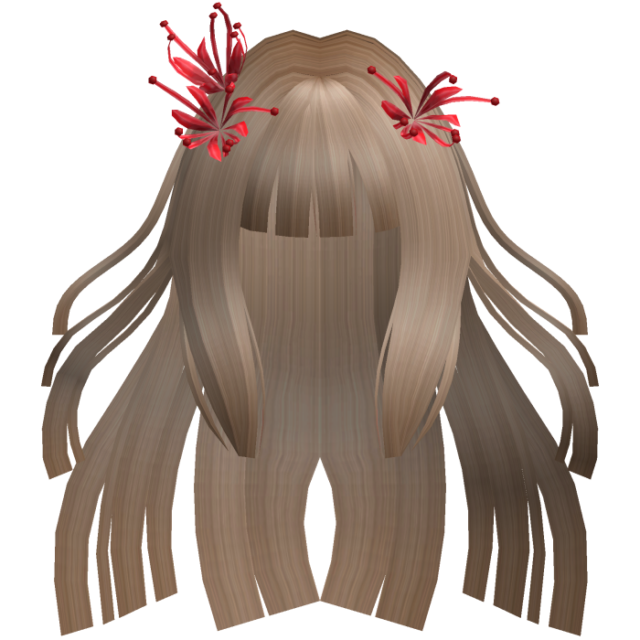 Dark Blonde Long Windy Hime Hair w/ Spider Lily