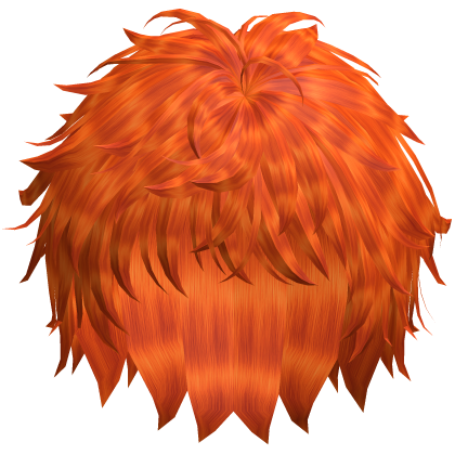 Fluffy Messy Anime Emo Boy Hair Orange Roblox item