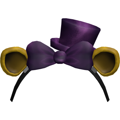 ♡ | animatronic bear golden headband purple bow