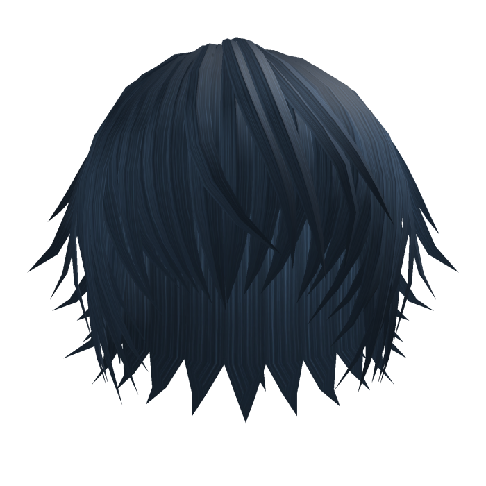 Y2K grunge messy hair dark blue