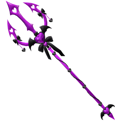 Bat Devil Imp Heart Trident - Black Purple Witch