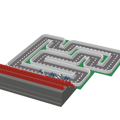 Race track with stadum seats
