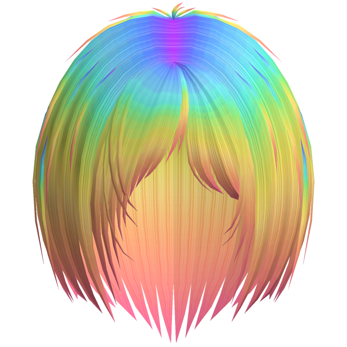 Goth Razor Cut Layered Bob (Rainbow)