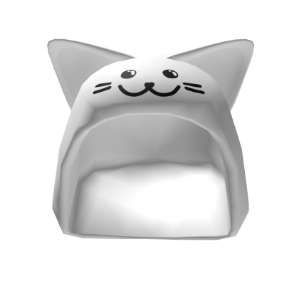 White Cat Hood with Cute Kitty Face