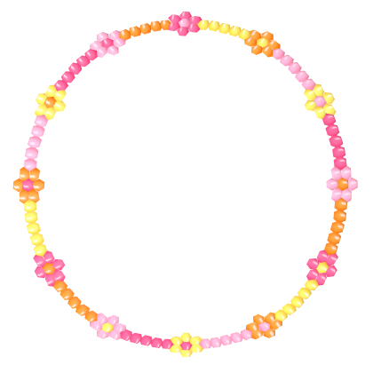 Y2K Malibu Sunset Flower Bead Necklace 3.0