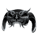 Granpa Tiger Skull Black White