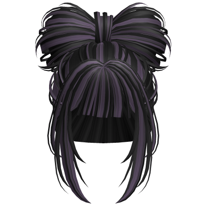 Cyber Y2K Messy Ribbon Updo (Purple Black) Roblox item