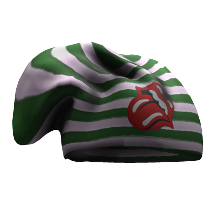 Green Rolling Stones Slouched Beanie
