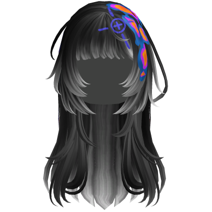 Black Heatwave Crosshair Punk Flowy Girl Hair
