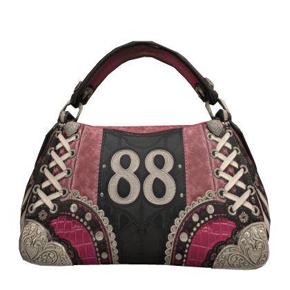 Pink black zebra 88 shoulder bag
