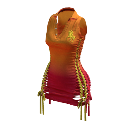 Braided Cutout Sleeveless Polo (Sunset v2)
