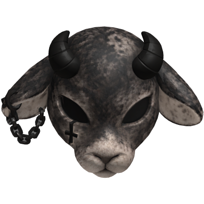 Emo Goth Lamb Mask w/ Left Chain Piercing