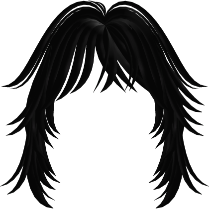 Cute fluffy emo bangs (black) Roblox item