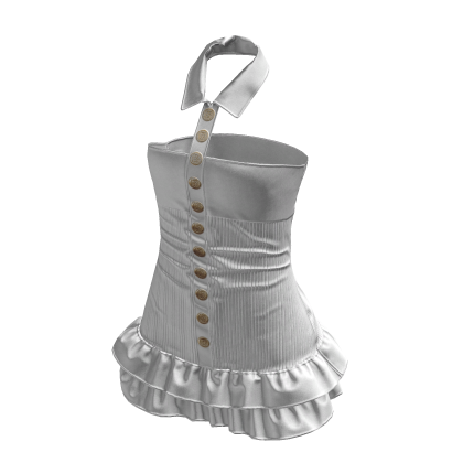 Gal Collar Mini Dress (White) thumbnail