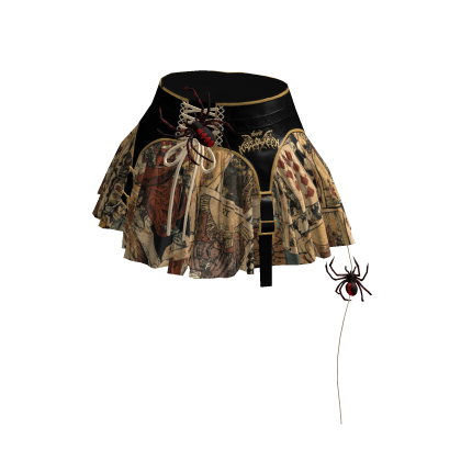 Halloween Spider Pleated Skirt