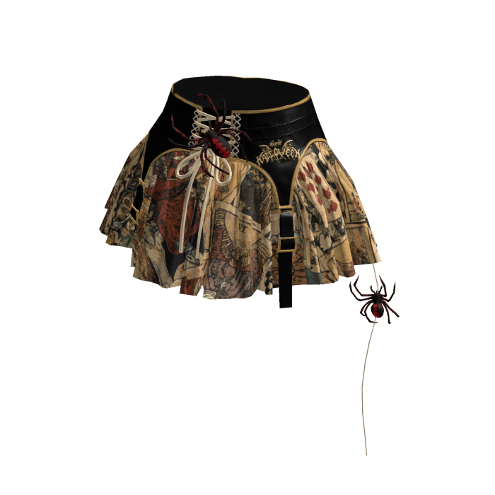 Halloween Spider Pleated Skirt