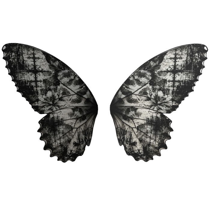 NEWSPAPER GOTHIC CROSS WINGS [Y2K / OPIUM / EMO]