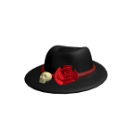 Velvet Noir Rose Fedora