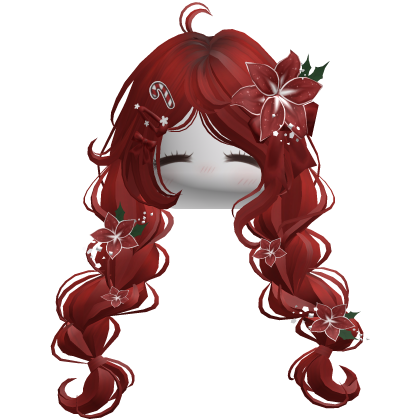 ♡ Christmas Preppy Flower Braids (Red)