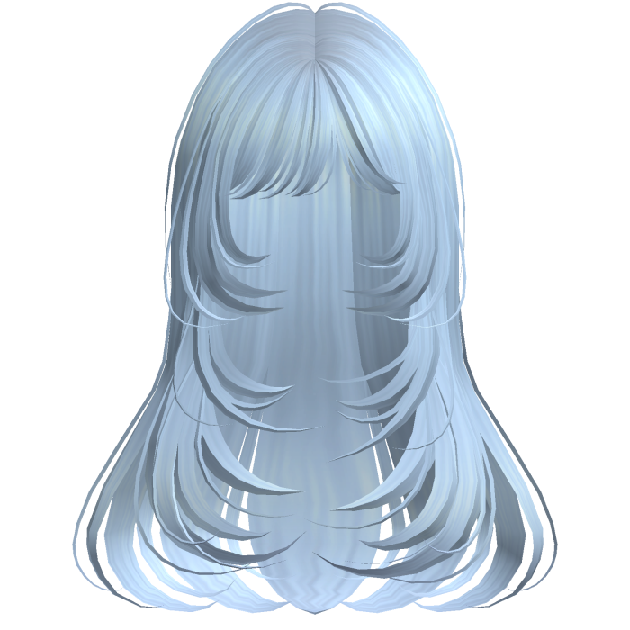 Long Straight Wispy Layers Light Blue