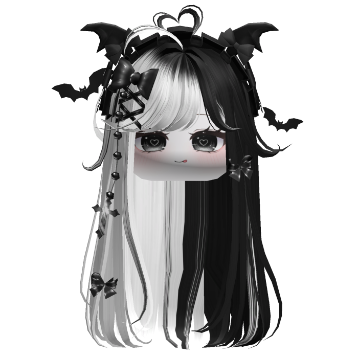 Vamp Straight  Hair w/Headband (White&Black)