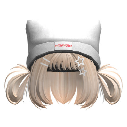 Y2K Short Bob Hair w/ Winter Beanie Blonde Roblox item