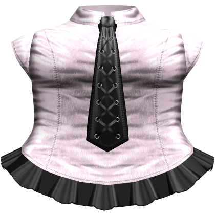 Gothic Wrinkled Tie Dress in Pink & Black