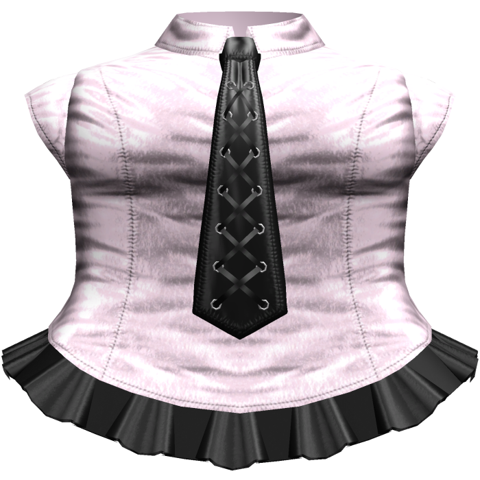 Gothic Wrinkled Tie Dress in Pink & Black