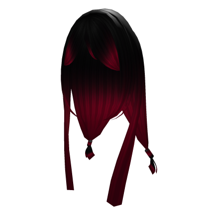 Cute Goth Vampire Hair Black and Red Gradient Fade