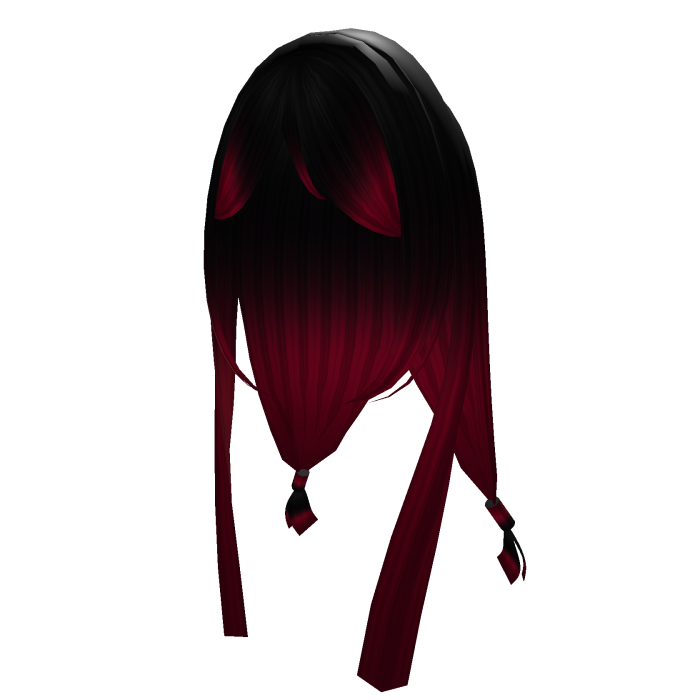 Cute Goth Vampire Hair Black and Red Gradient Fade