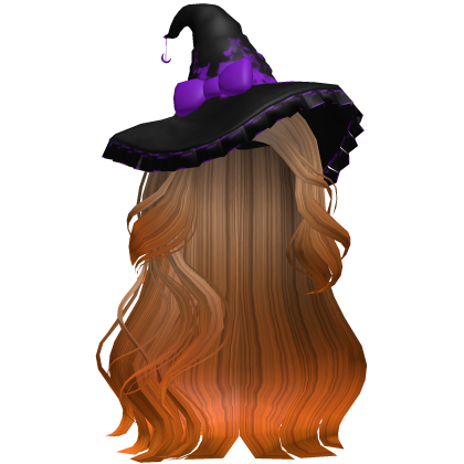 Halloween Side Swept Witch Hair (Brown & Orange)