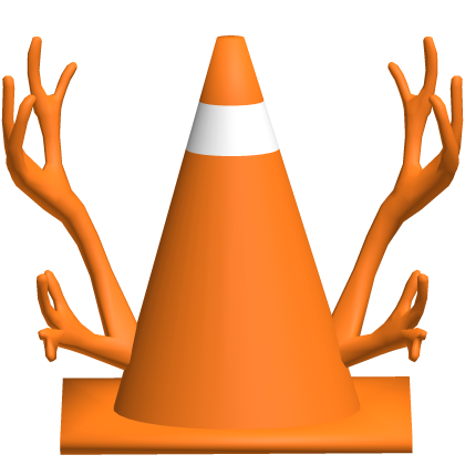 Orange Traffic Cone W/ Antlers